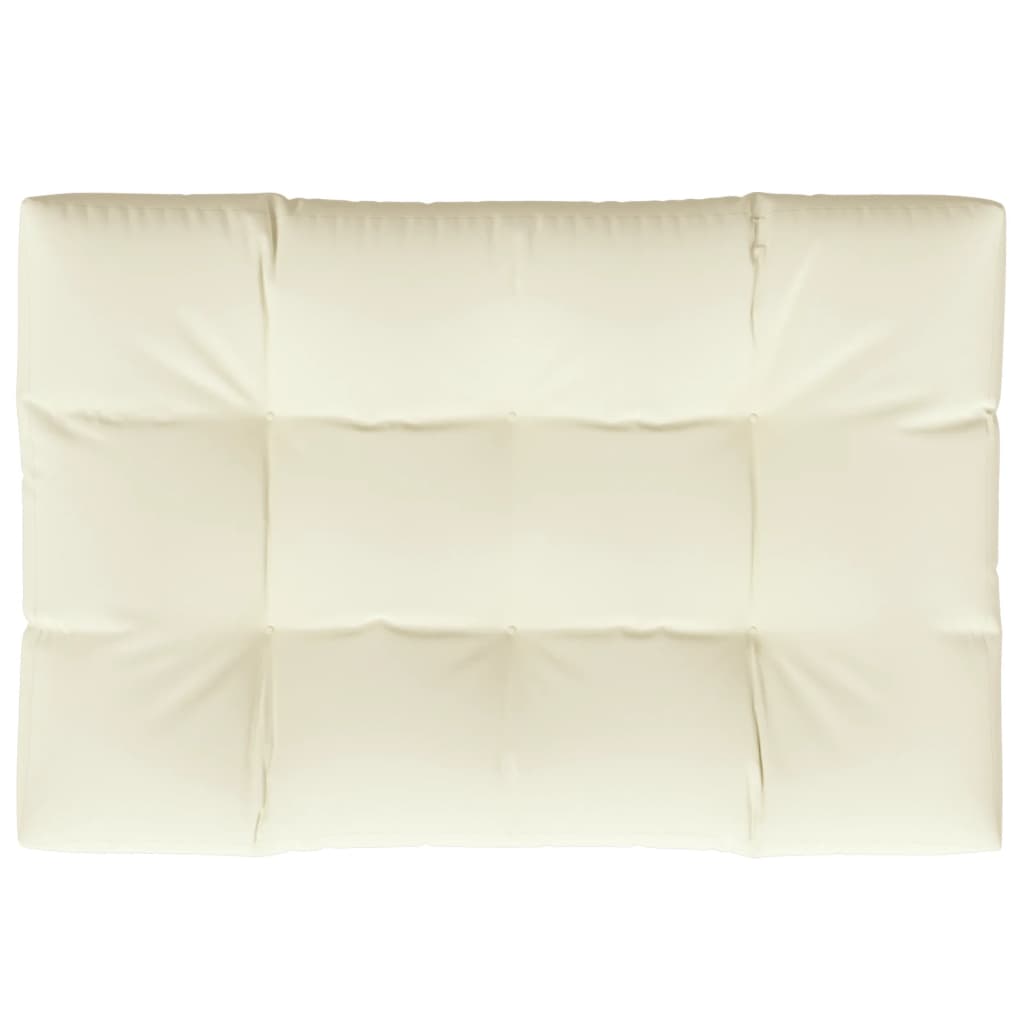 Coussin de palette Vidaxl 120x80x12 cm Crème en tissu -colore