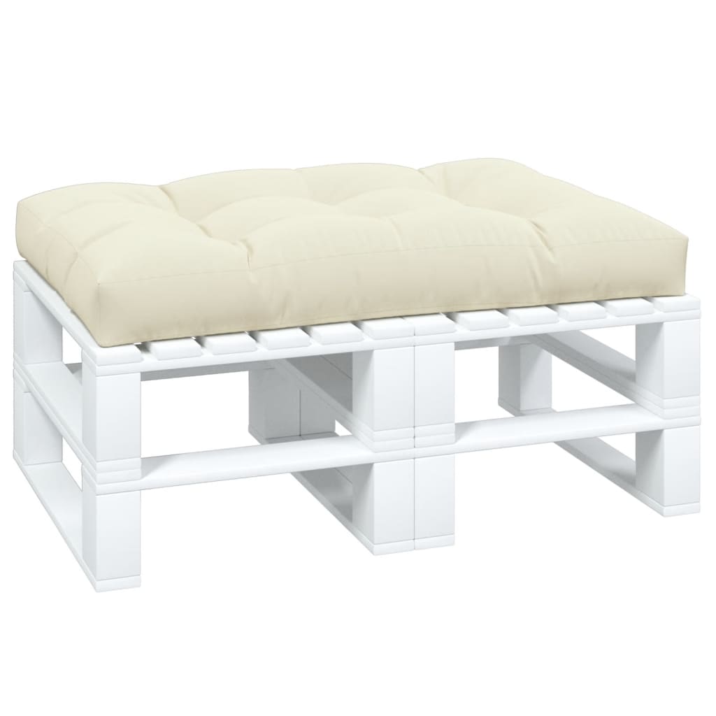 Coussin de palette Vidaxl 120x80x12 cm Crème en tissu -colore