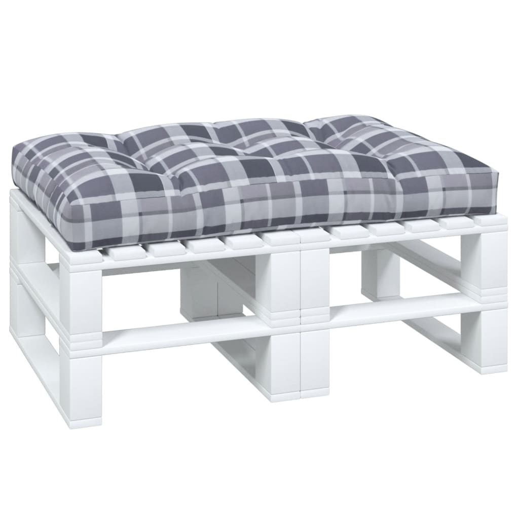 Coussin de palette vidaxl 120x80x12 cm tissu motif de diamant gris