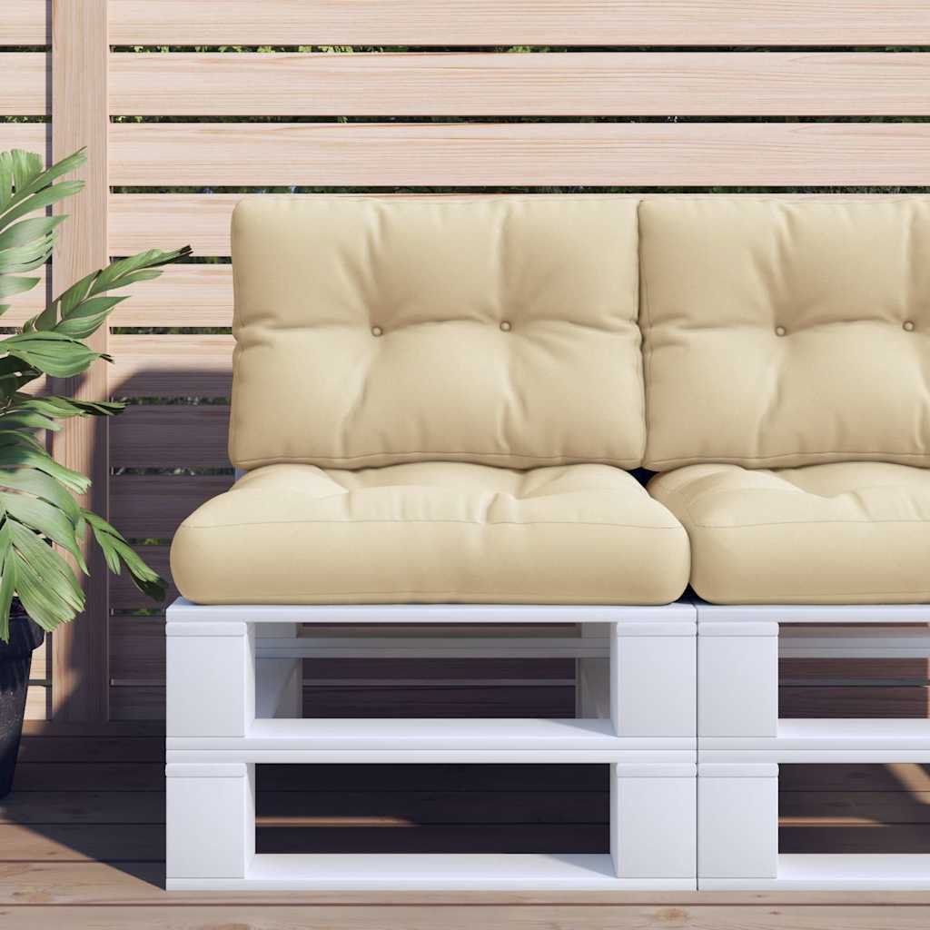 VidaXL coussin palette 50x40x12 cm tissu beige