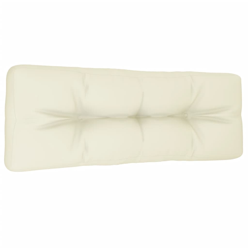 Coussin de palette Vidaxl 120x40x12 cm Crème en tissu -colore