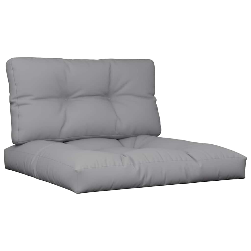 VidaXL coussins de palette 2 pcs tissu gris