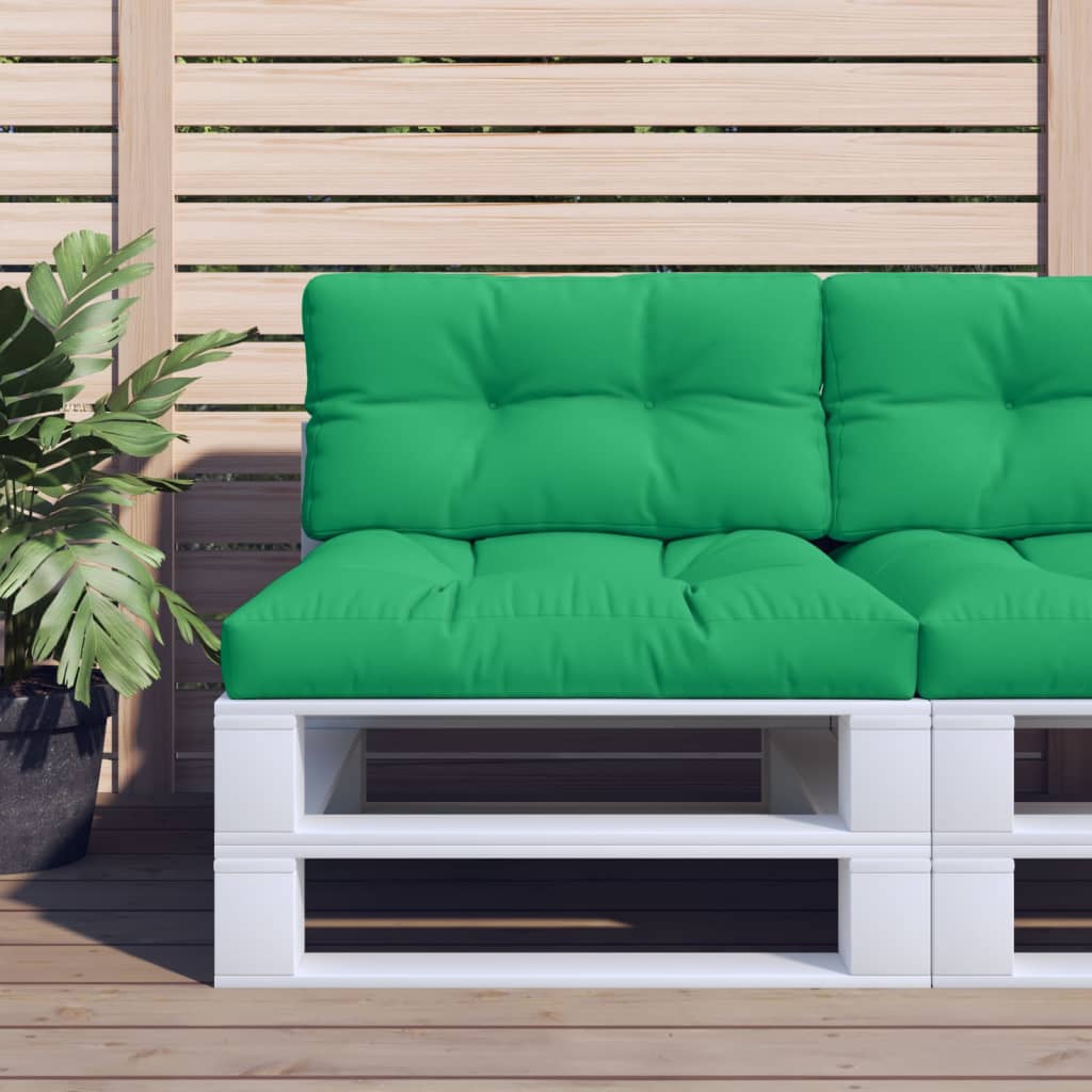 VidaXL coussins de palette 2 pcs tissu vert