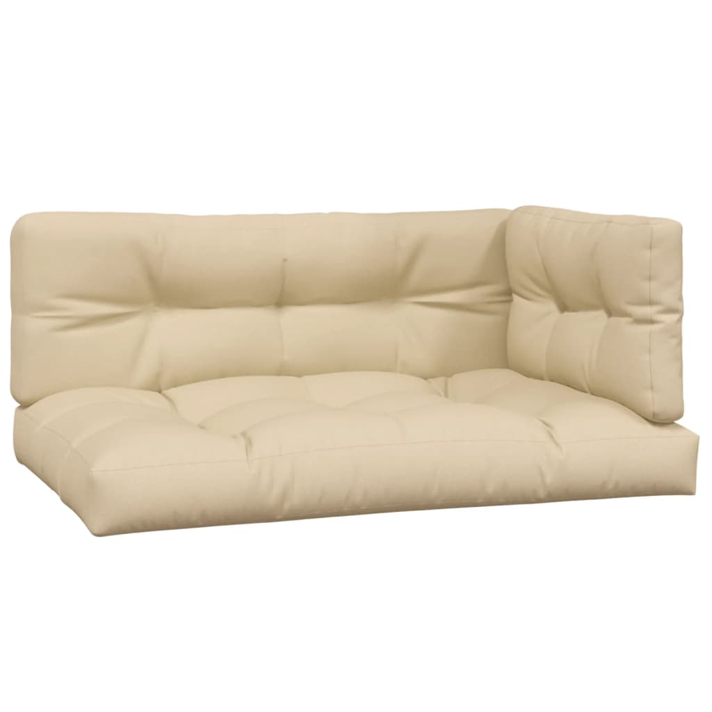 Coussins de palette vidaxl 3 St tissu beige