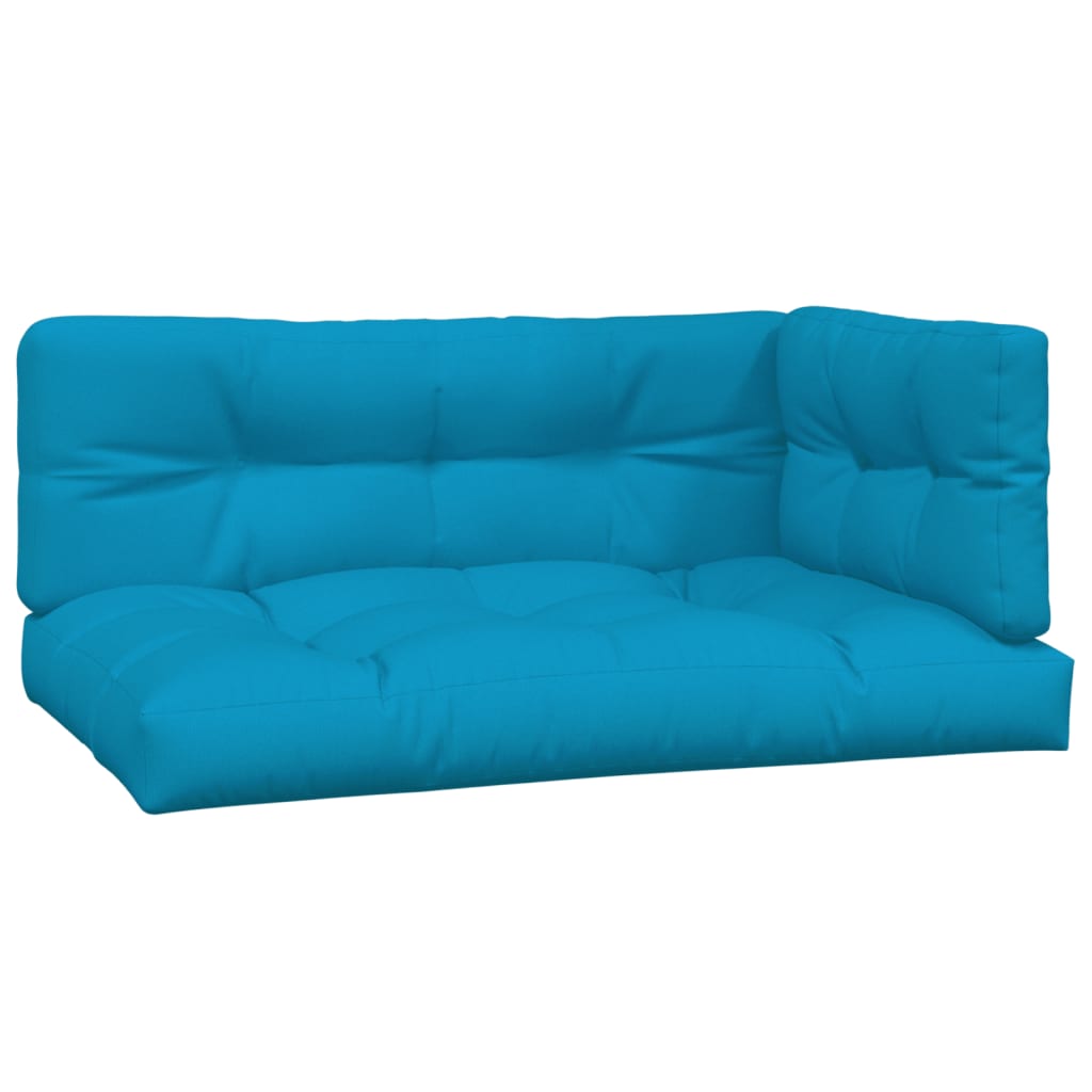 Coussins de palette vidaxl 3 st tissu bleu