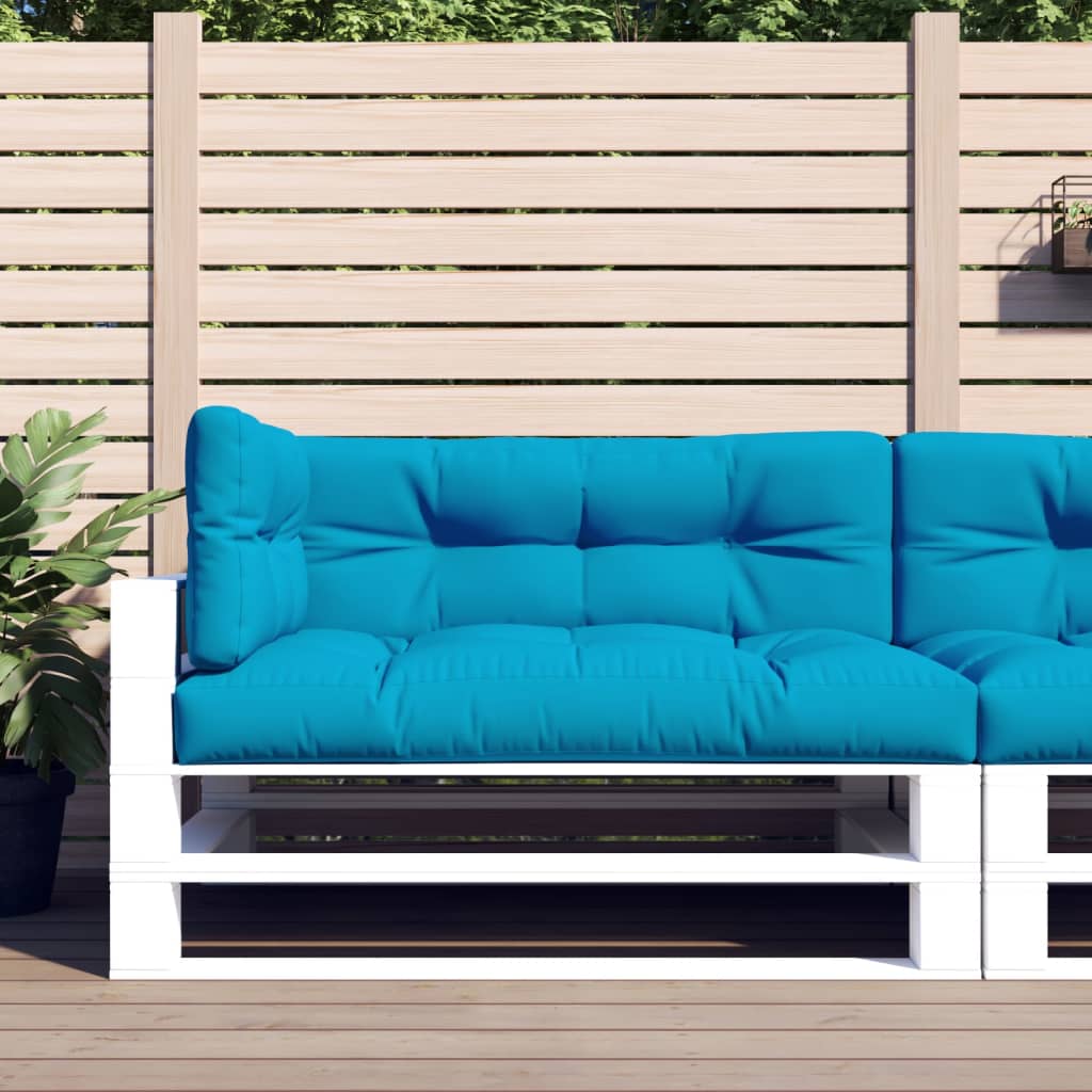 Coussins de palette vidaxl 3 st tissu bleu