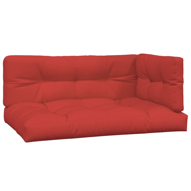 Coussins de palette vidaxl 3 st tissu rouge