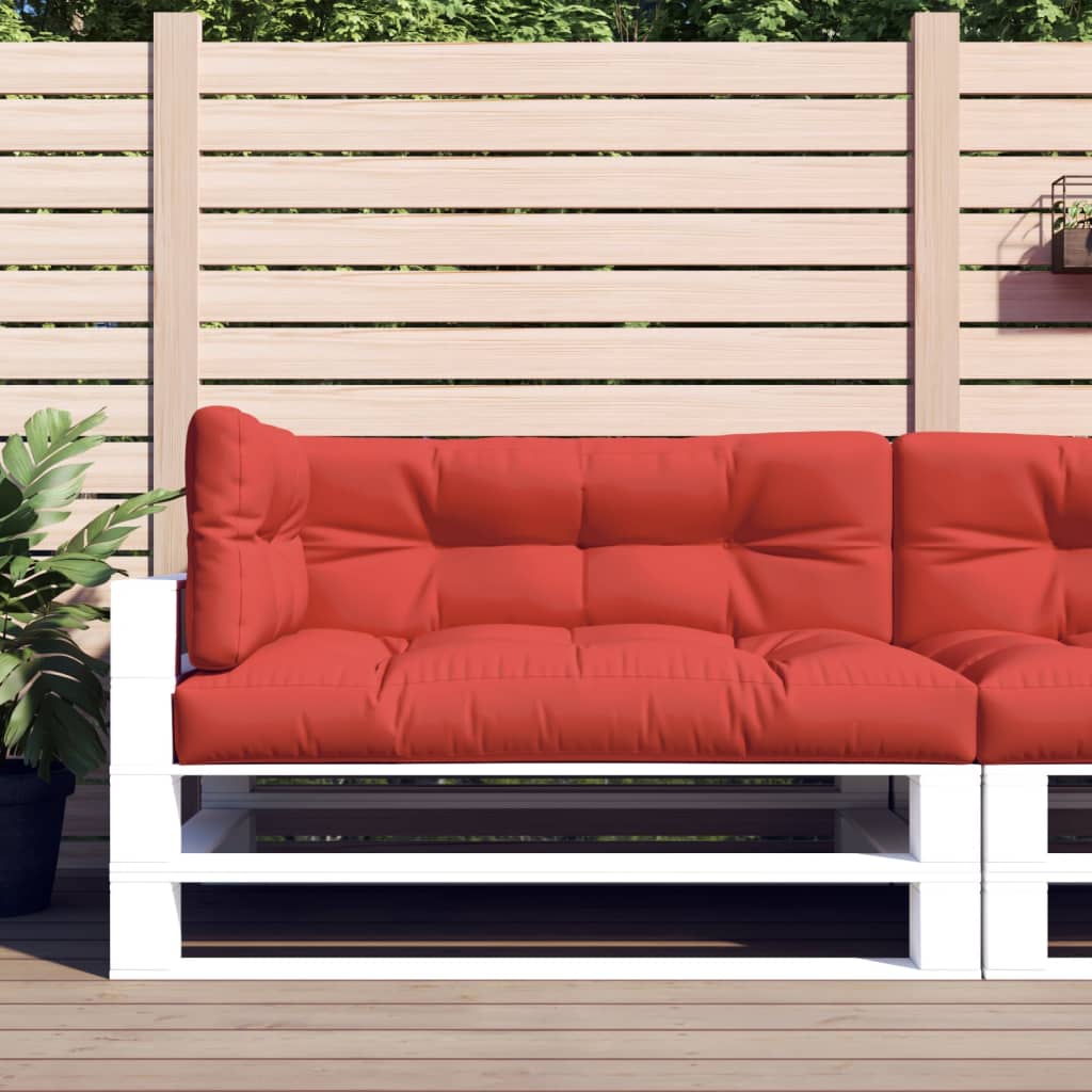 Coussins de palette vidaxl 3 st tissu rouge