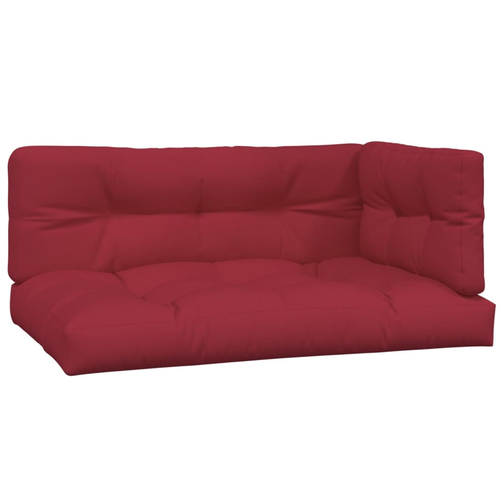 Coussins de palette vidaxl 3 st tissu vin rouge