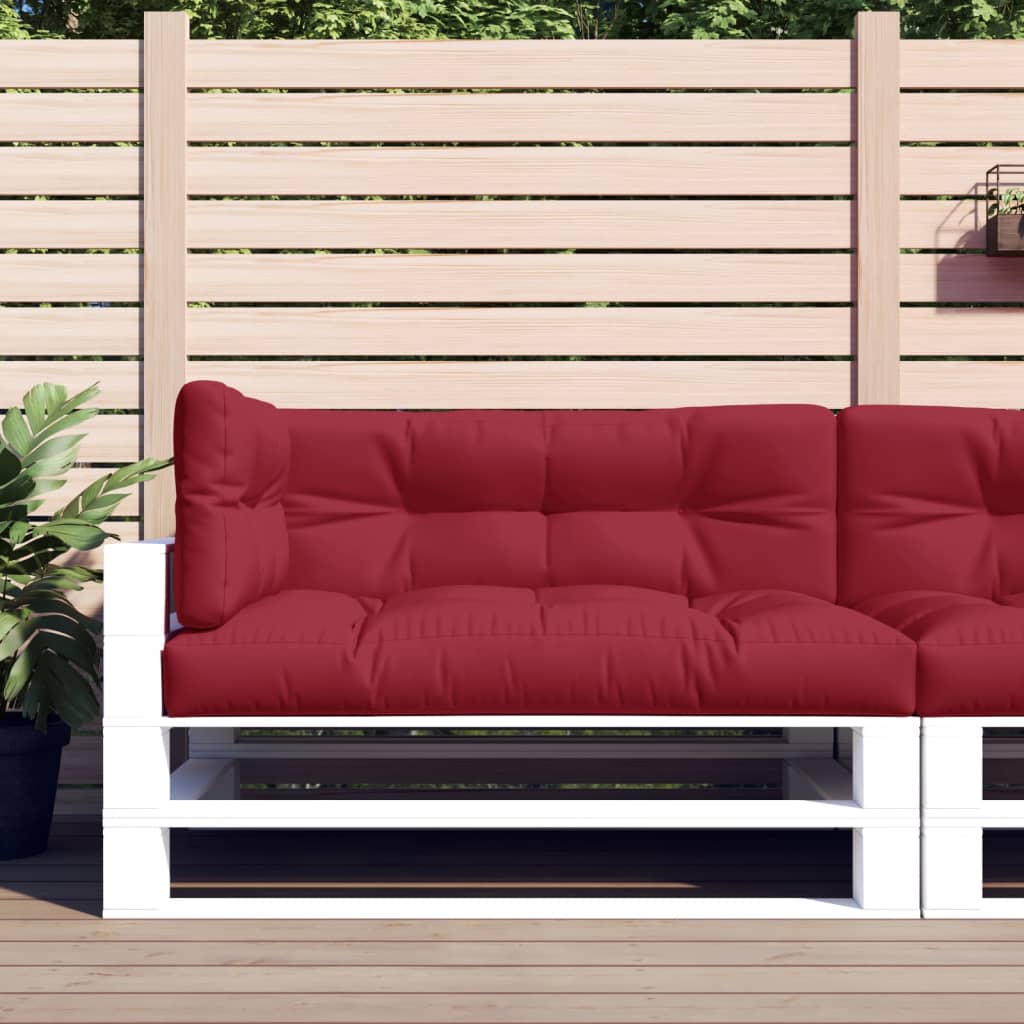 Coussins de palette vidaxl 3 st tissu vin rouge