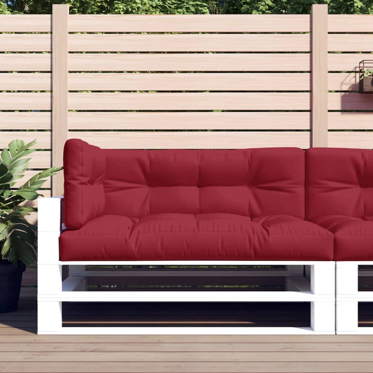 Coussins de palette vidaxl 3 st tissu vin rouge