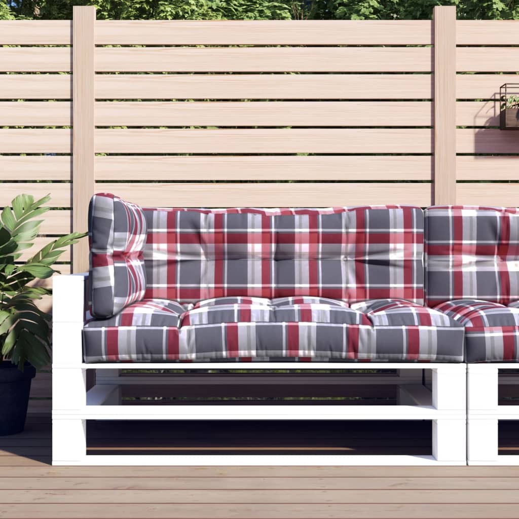 Coussins de palette vidaxl 3 tissu de motif Stedcase rouge