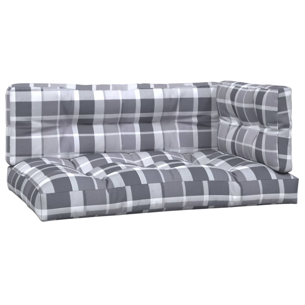 Coussins de palette vidaxl 3 st tissu diamant motif gris