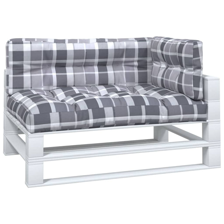 Coussins de palette vidaxl 3 st tissu diamant motif gris