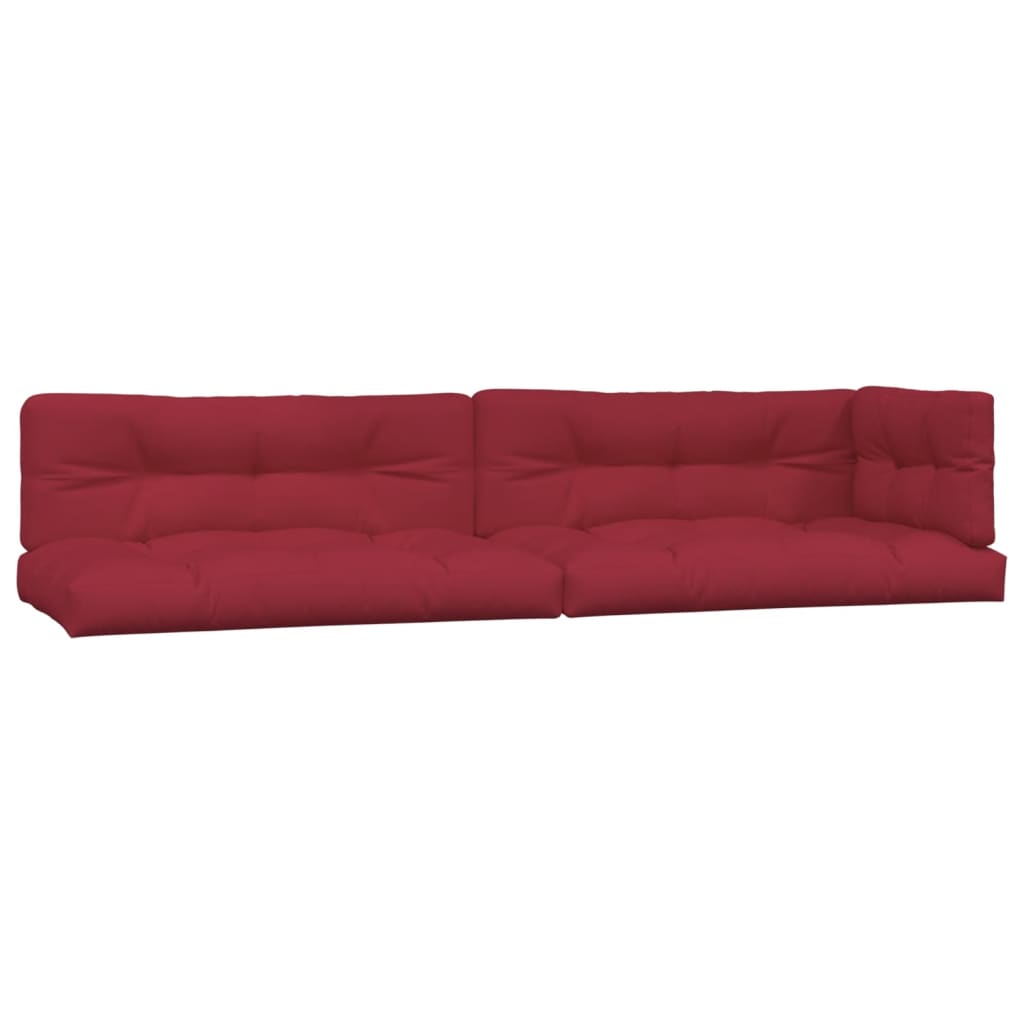 Coussins de palette vidaxl 5 st tissu vin rouge