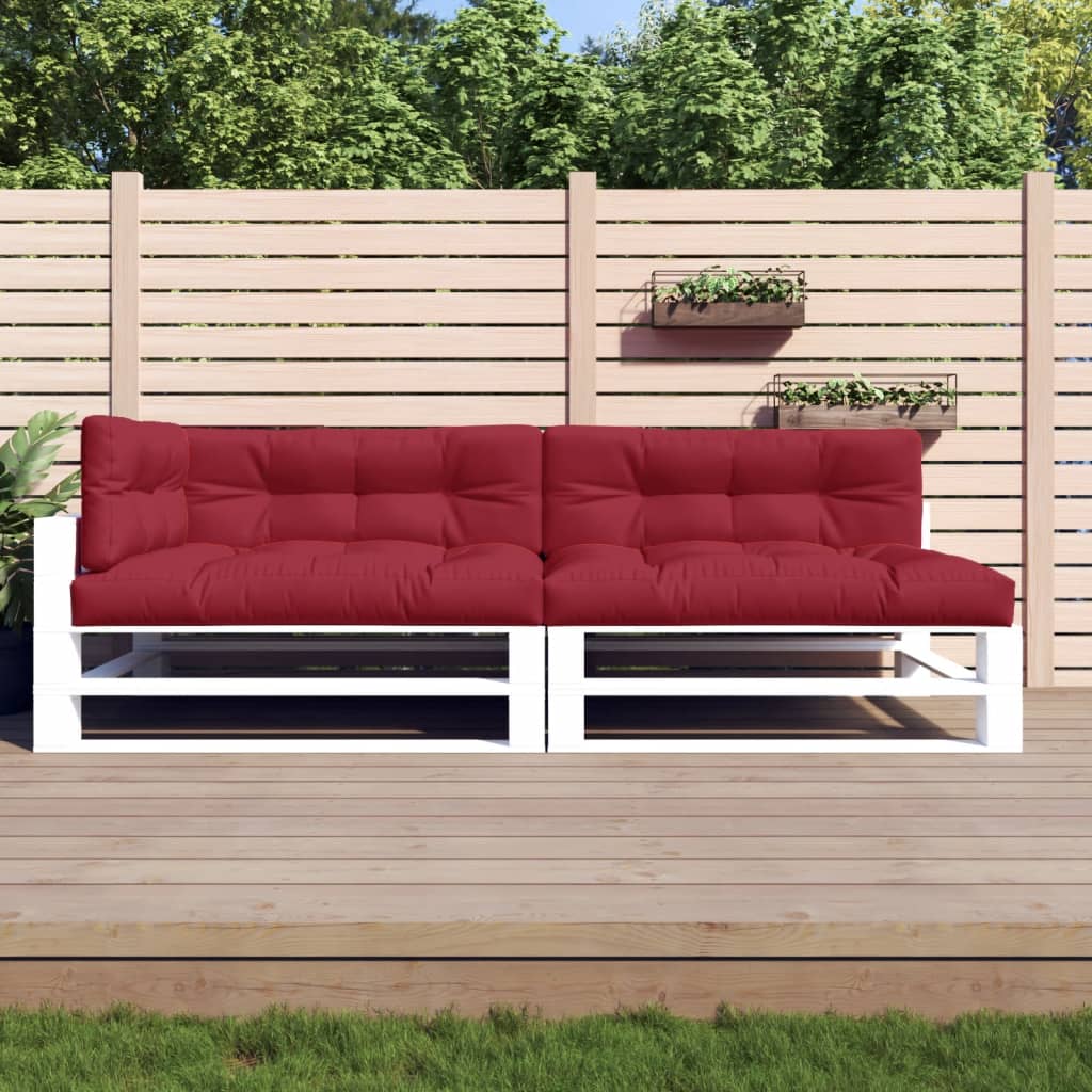 Coussins de palette vidaxl 5 st tissu vin rouge
