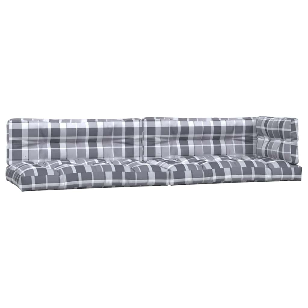 Coussins de palette vidaxl 5 st tissu diamant motif gris