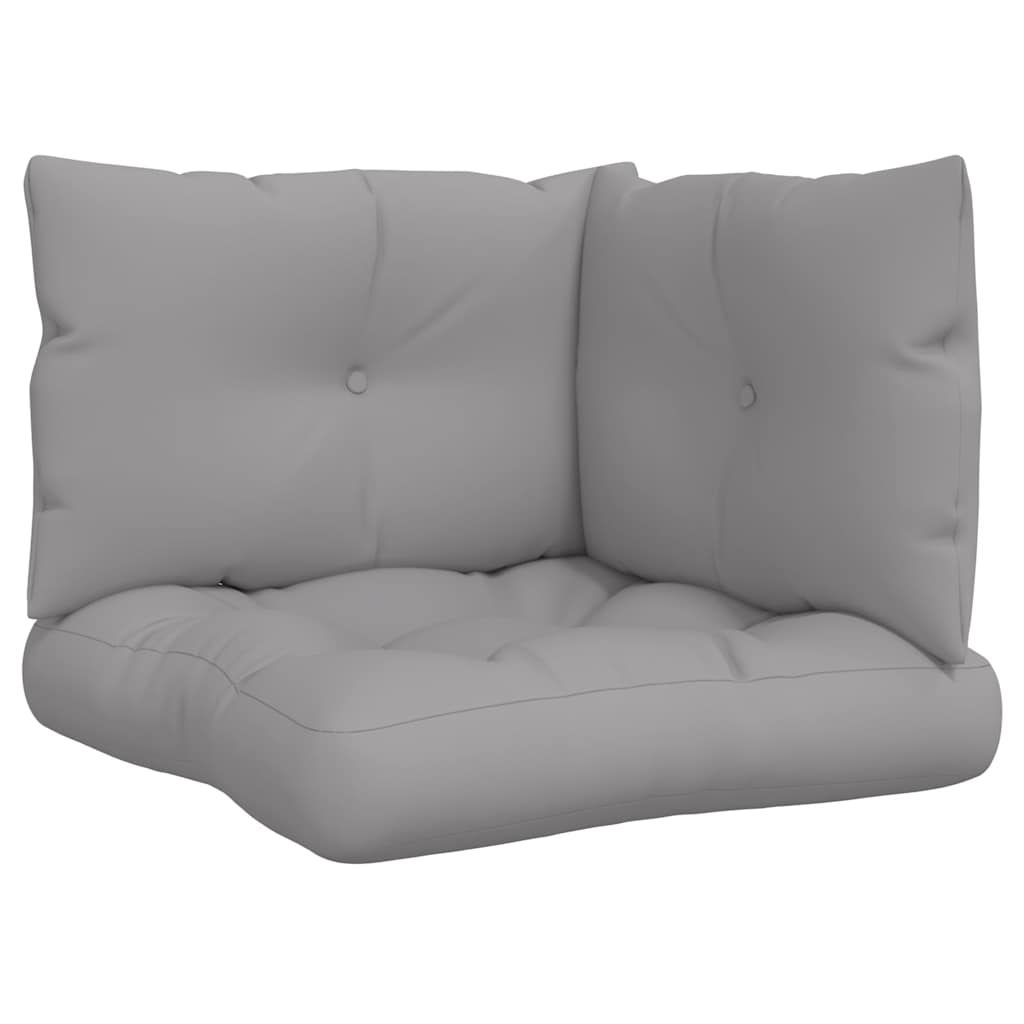 VidaXL coussins de palette 3 pcs tissu gris