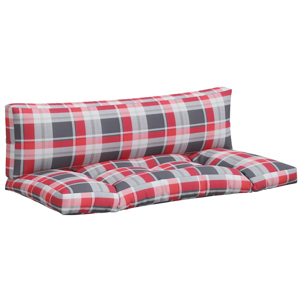VidaXL coussins de palette 2 pcs tissu à motif losange rouge