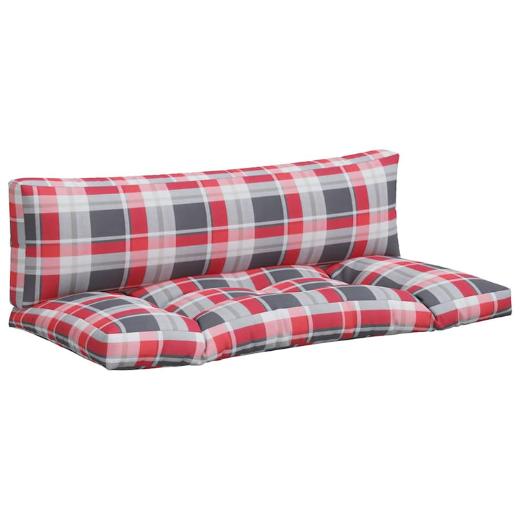 VidaXL coussins de palette 2 pcs tissu à motif losange rouge