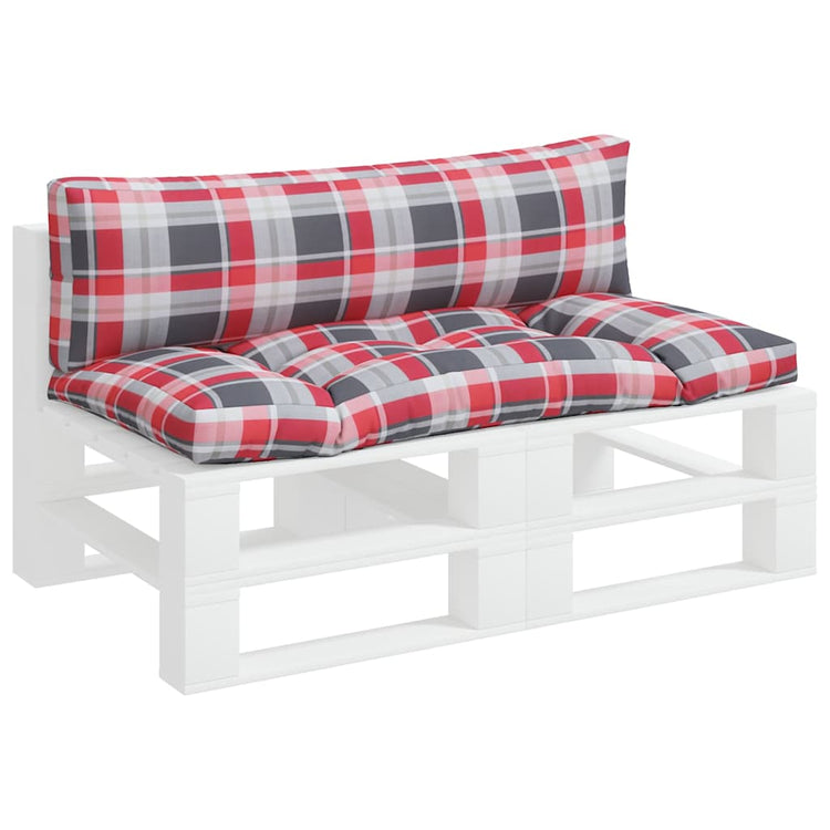 VidaXL coussins de palette 2 pcs tissu à motif losange rouge