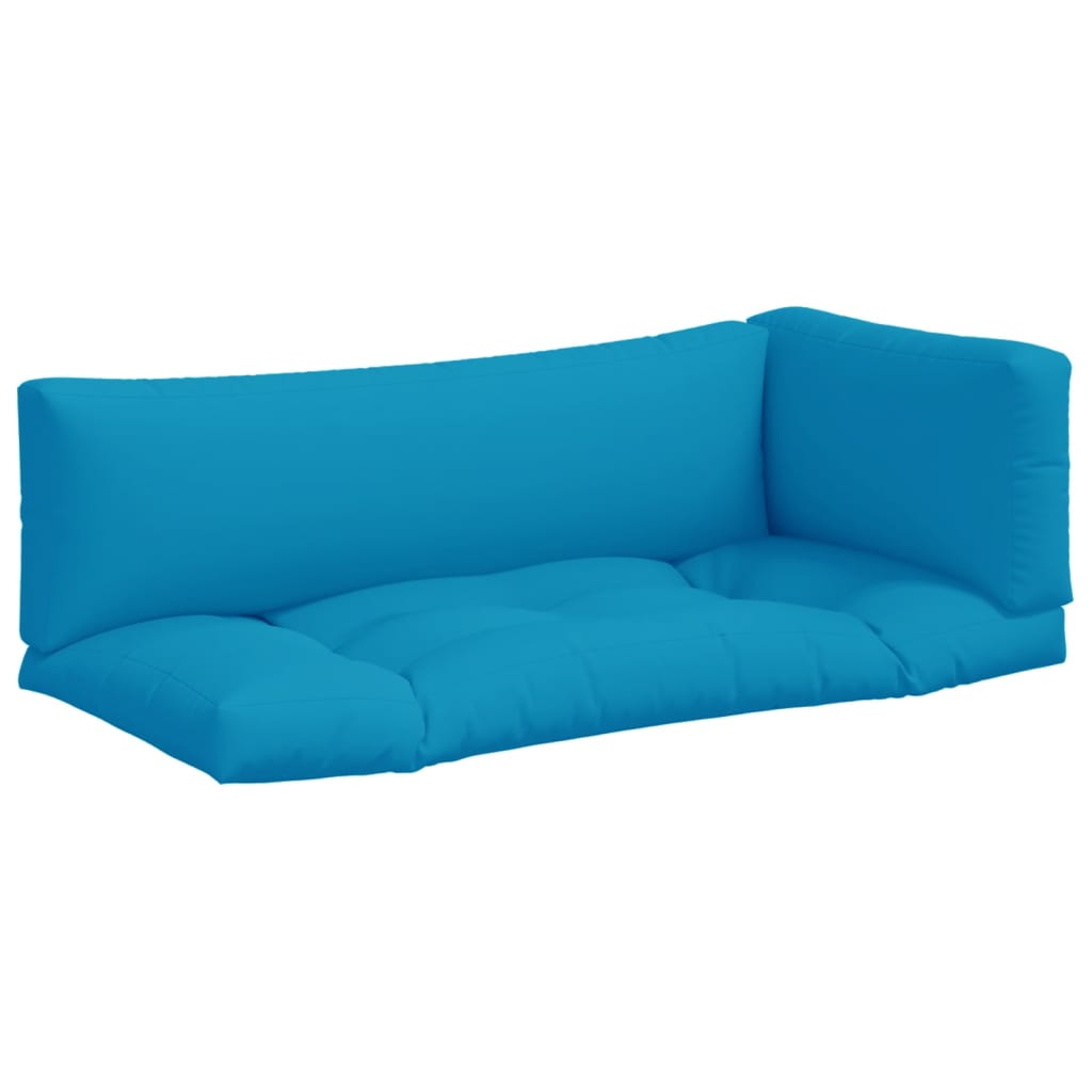 Coussins de palette vidaxl 3 st tissu bleu