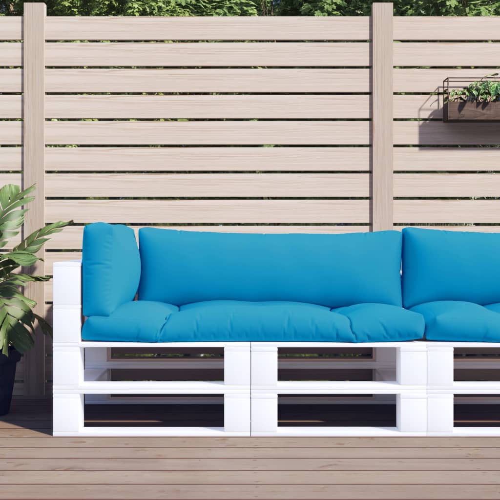 Coussins de palette vidaxl 3 st tissu bleu