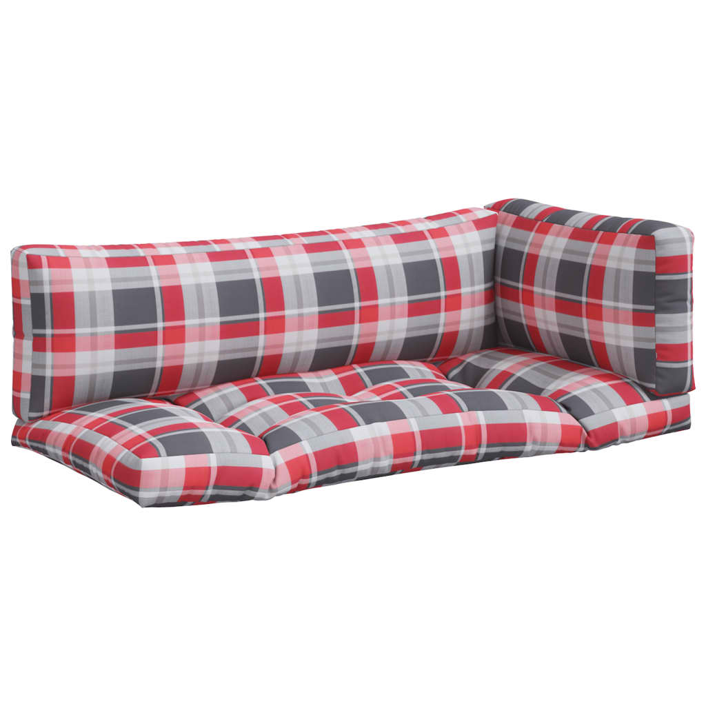 Coussins de palette vidaxl 3 tissu de motif Stedcase rouge