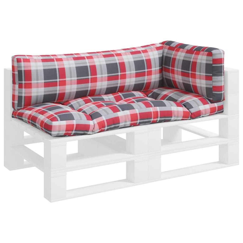 Coussins de palette vidaxl 3 tissu de motif Stedcase rouge
