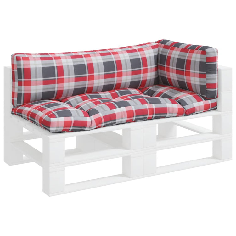 Coussins de palette vidaxl 3 tissu de motif Stedcase rouge
