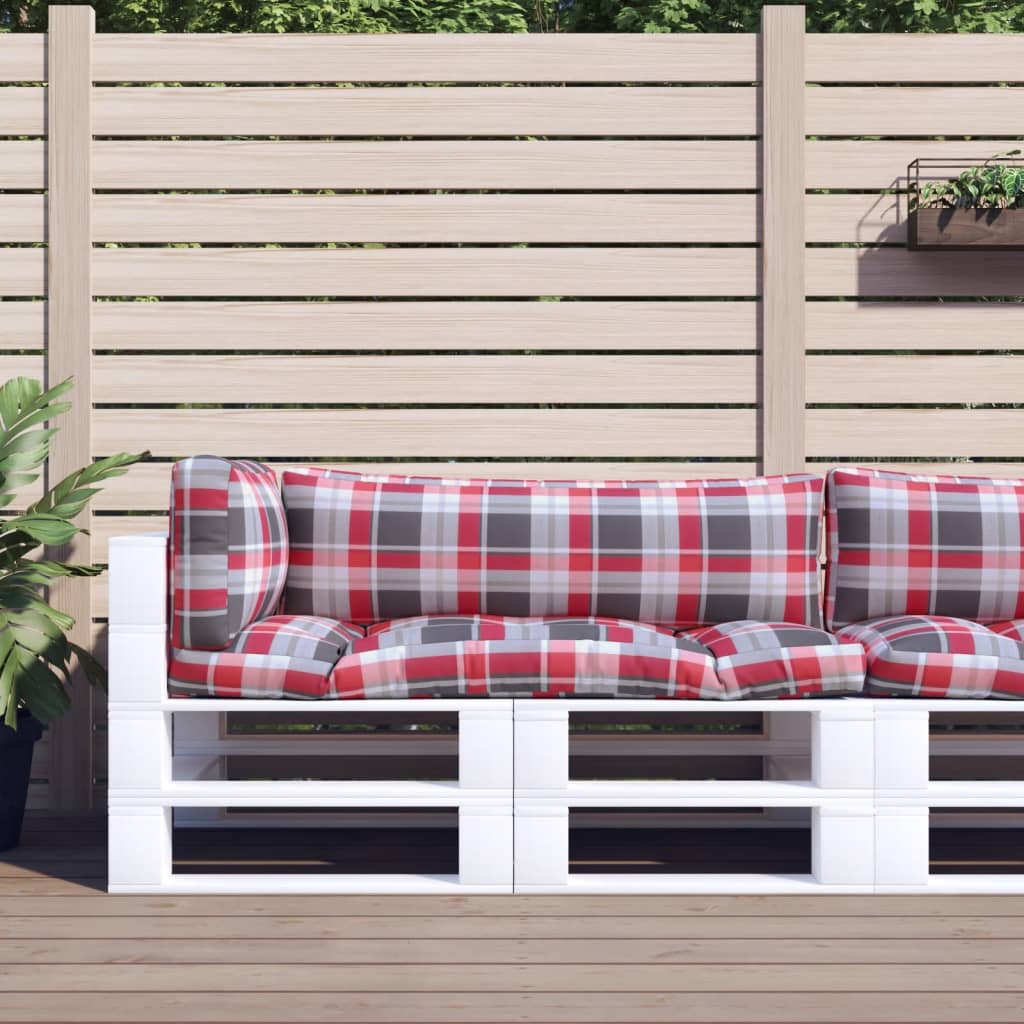 Coussins de palette vidaxl 3 tissu de motif Stedcase rouge