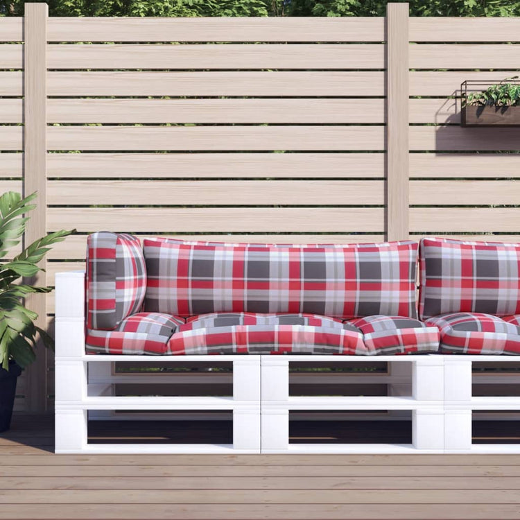 Coussins de palette vidaxl 3 tissu de motif Stedcase rouge
