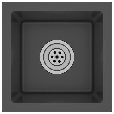 Puits vidaxl à la main en acier inoxydable noir