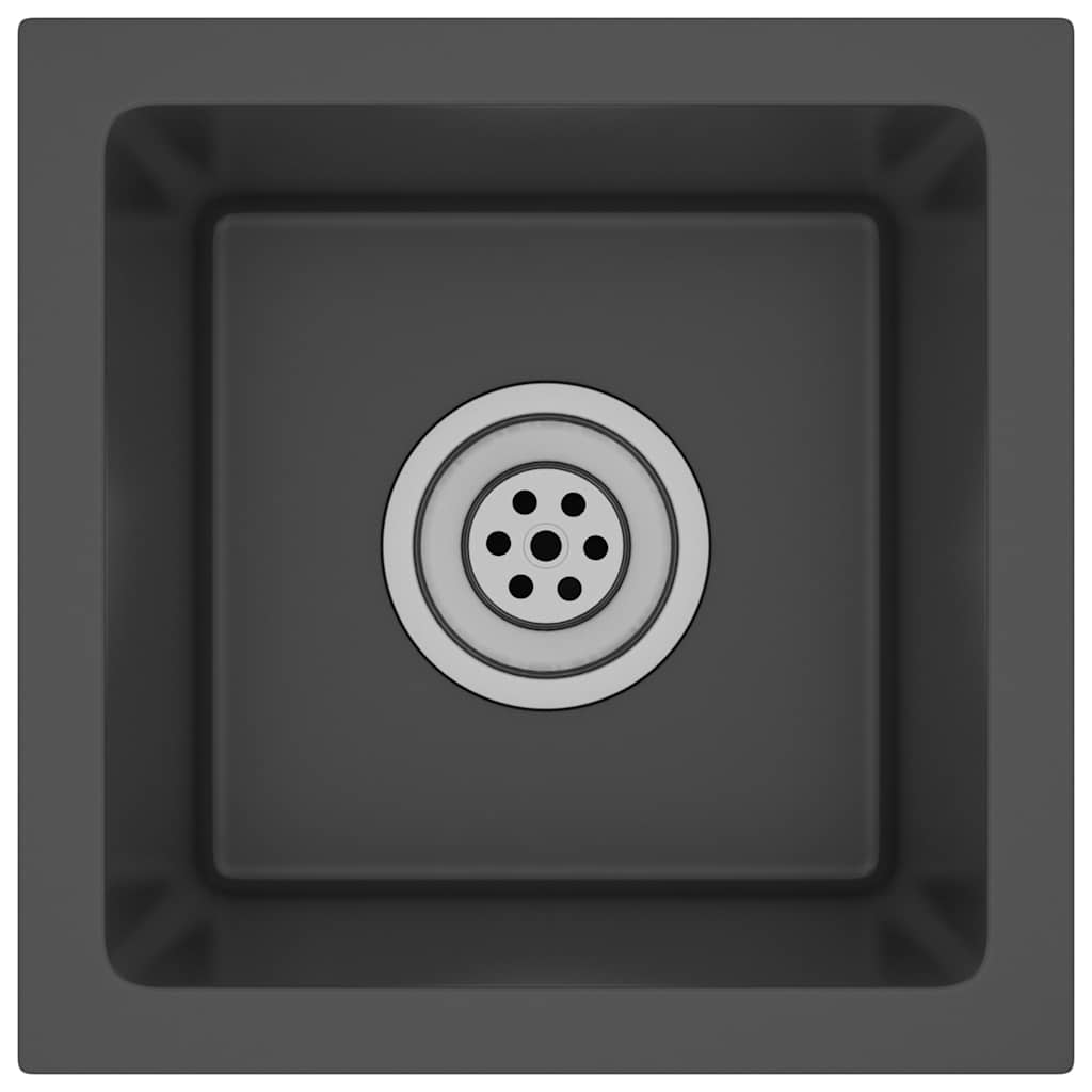 Puits vidaxl à la main en acier inoxydable noir