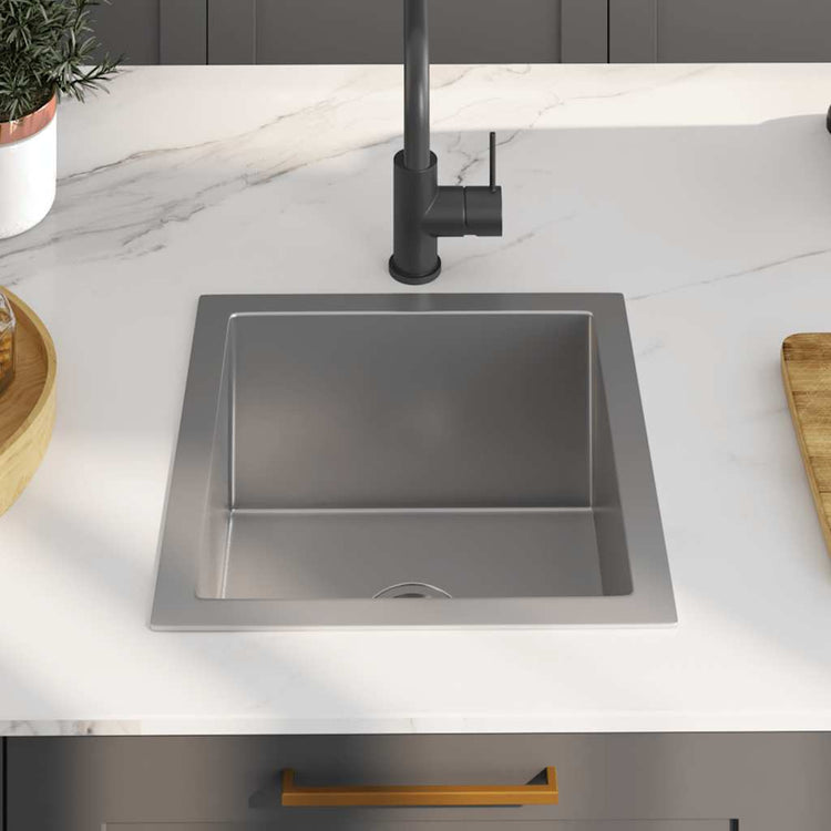 Puits vidaxl en acier inoxydable fait à la main