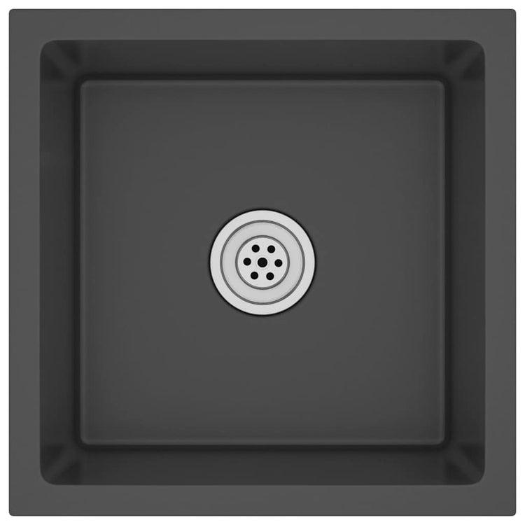 Puits vidaxl à la main en acier inoxydable noir