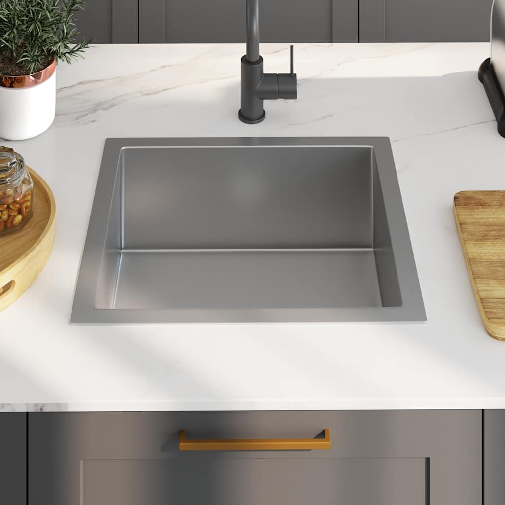 Puits vidaxl en acier inoxydable fait à la main