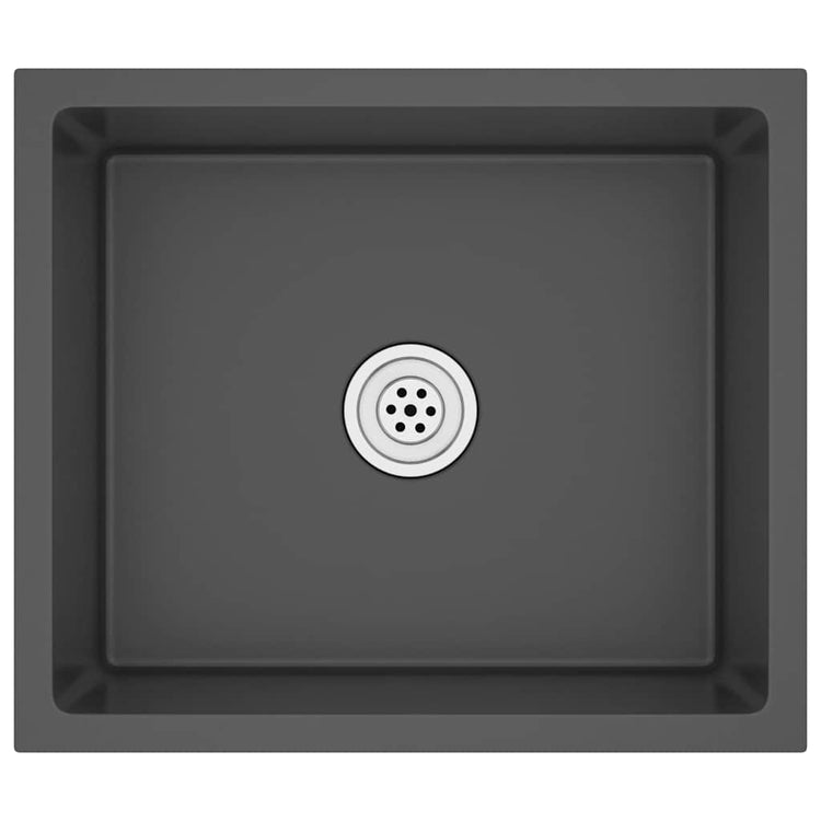 Puits vidaxl à la main en acier inoxydable noir