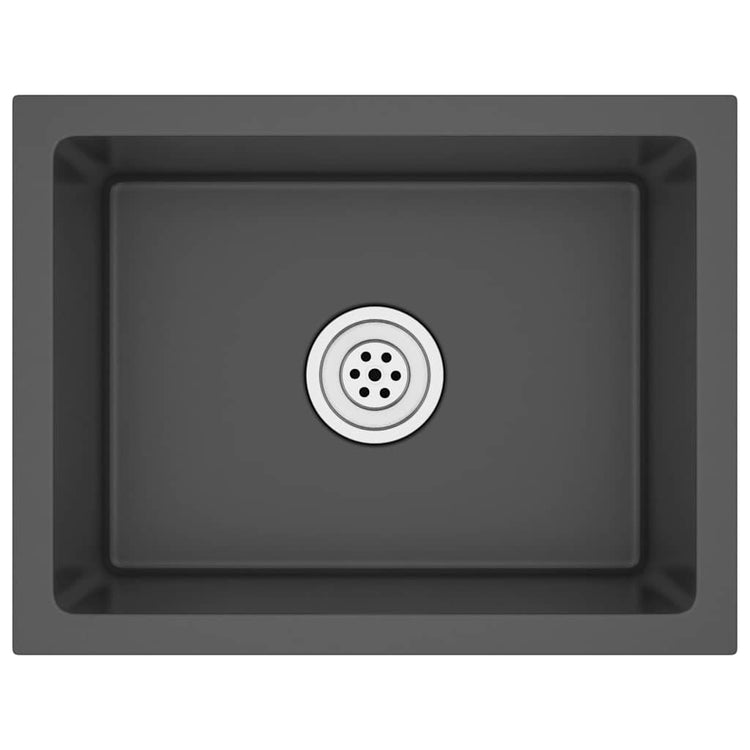 Puits vidaxl à la main en acier inoxydable noir