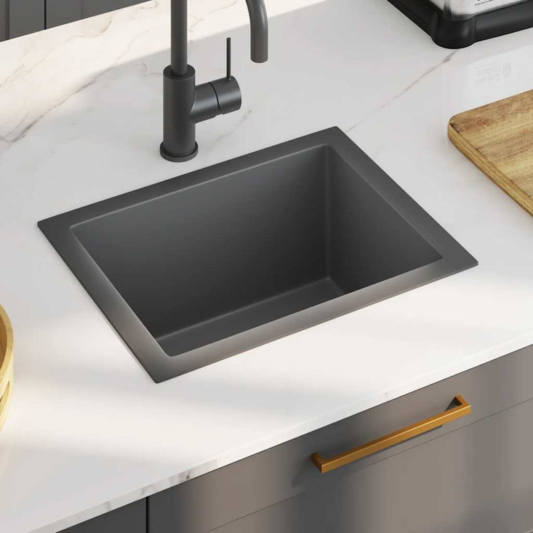 Puits vidaxl à la main en acier inoxydable noir