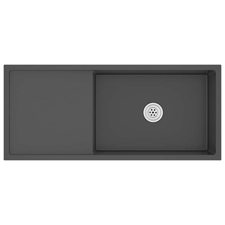 Puits vidaxl à la main en acier inoxydable noir