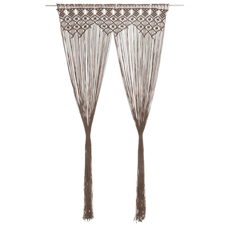 Vidaxl rideau macramé 140x240 cm coton taupe