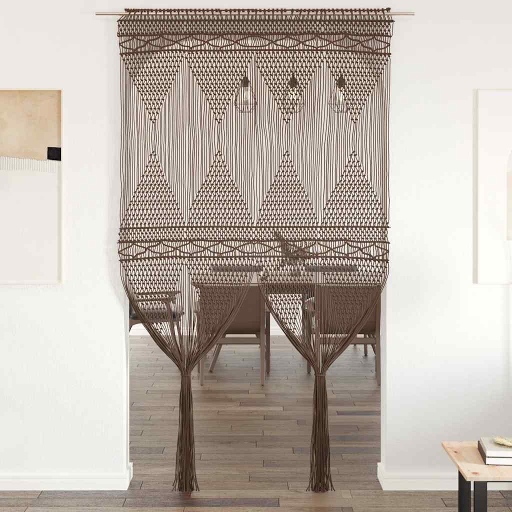 Vidaxl rideau macramé 140x240 cm coton taupe