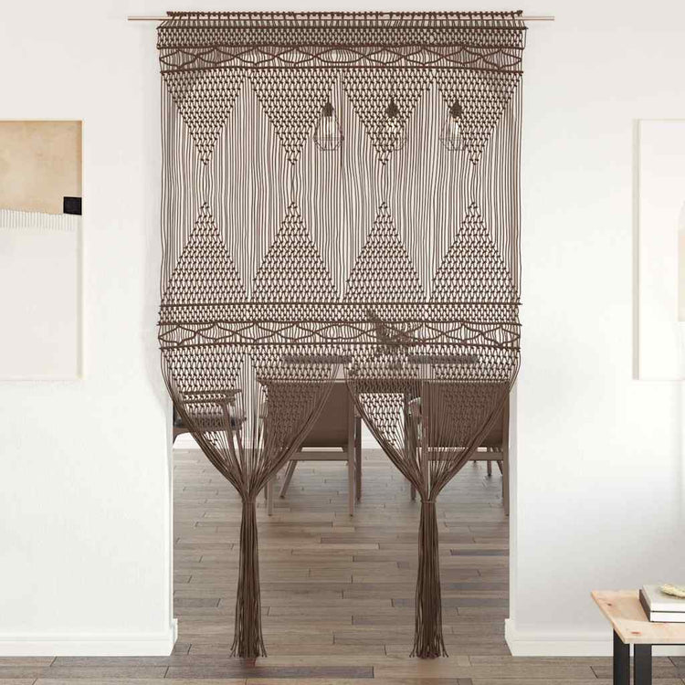 Vidaxl rideau macramé 140x240 cm coton taupe