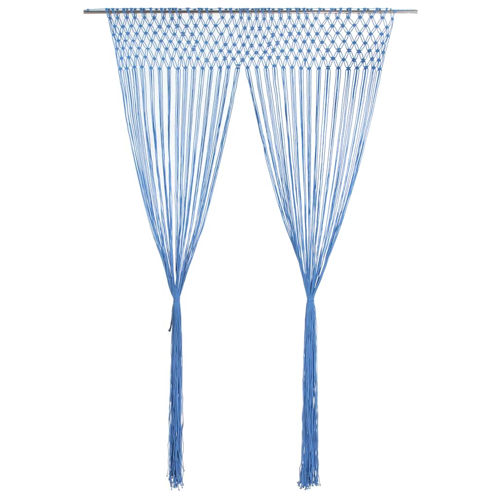 Vidaxl rideau macramé 140x240 cm Coton bleu