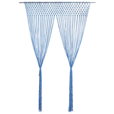 Vidaxl rideau macramé 140x240 cm Coton bleu