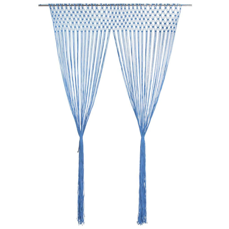 Vidaxl rideau macramé 140x240 cm Coton bleu