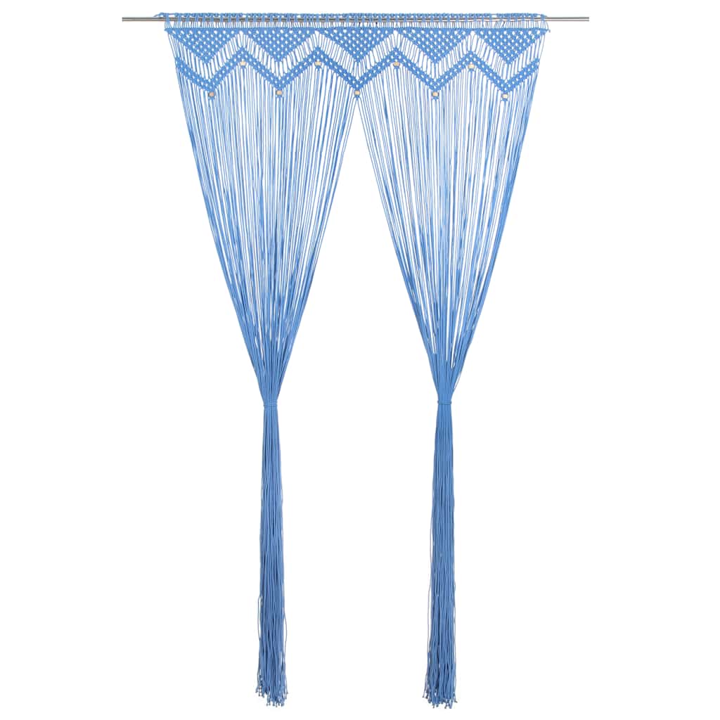Vidaxl rideau macramé 140x240 cm Coton bleu