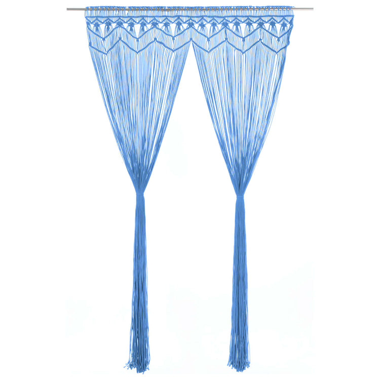 Vidaxl rideau macramé 140x240 cm Coton bleu