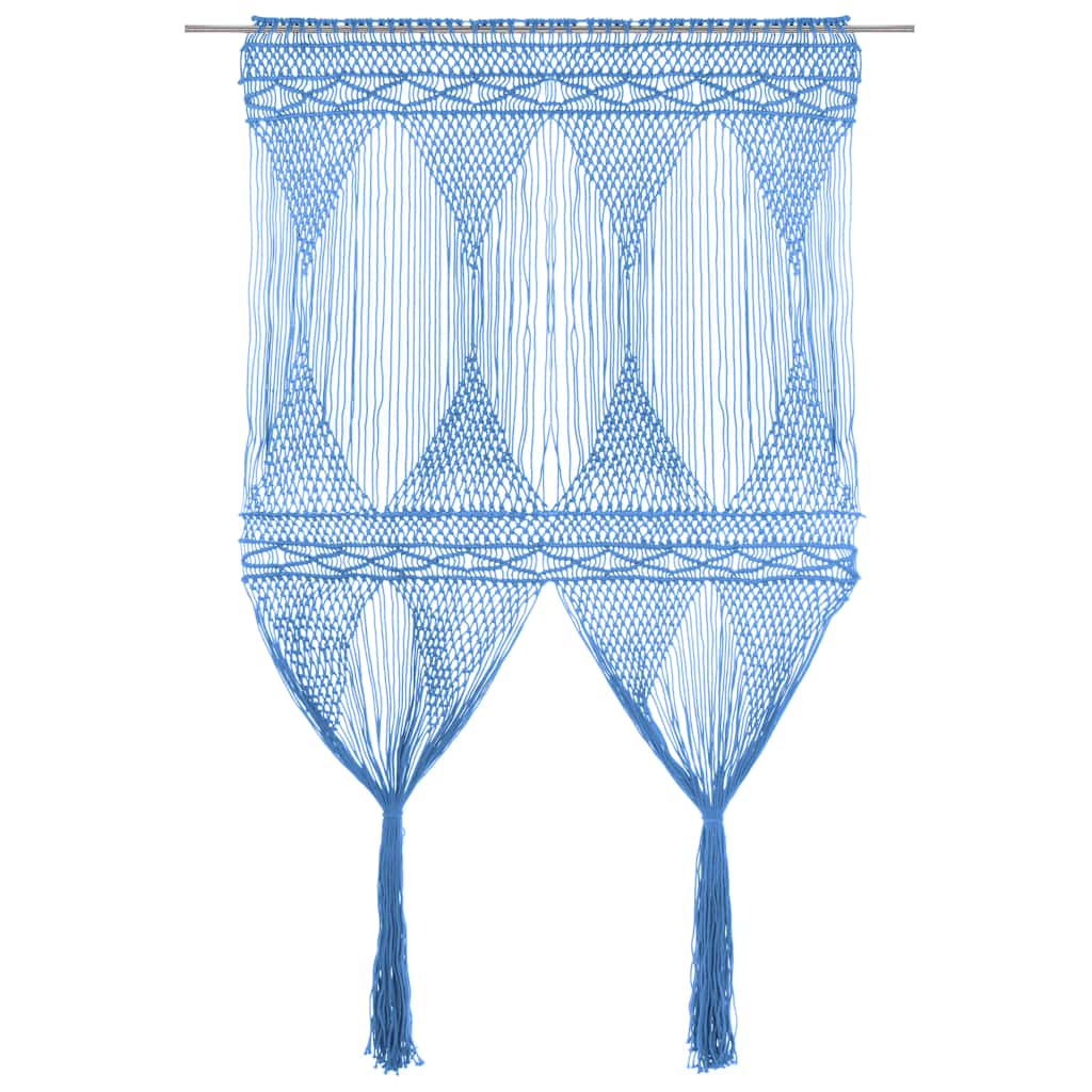 Vidaxl rideau macramé 140x240 cm Coton bleu